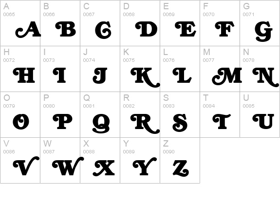 Swash Normal uppercase A-Z preview