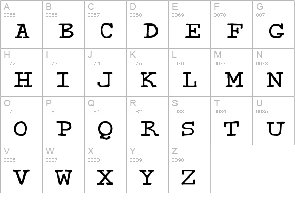 Sweeep uppercase A-Z preview