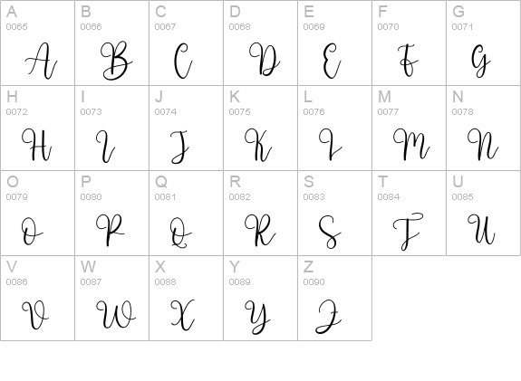 Sweet Almond uppercase A-Z preview