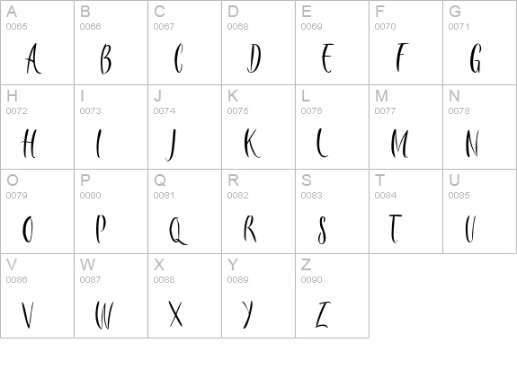 Sweet Delia uppercase A-Z preview
