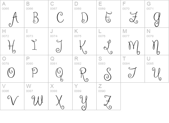 Sweethearts Love Letters uppercase A-Z preview