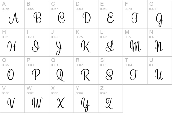 SweetheartScript uppercase A-Z preview