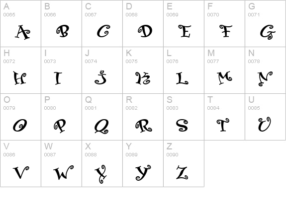 Swinger Medium uppercase A-Z preview