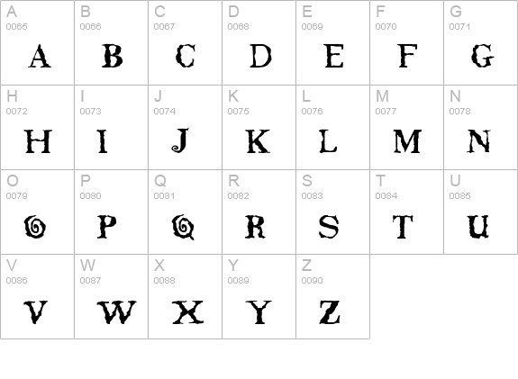 Swirl uppercase A-Z preview