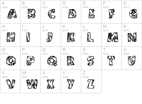 Swirled BRK uppercase A-Z preview