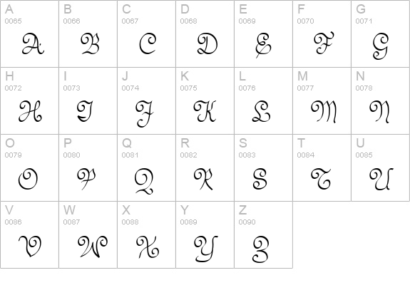 Swirlity uppercase A-Z preview
