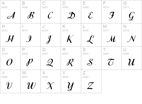 Swizzle Script uppercase A-Z preview