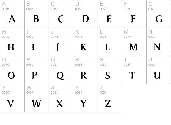 SydneyAntique-Regular uppercase A-Z preview