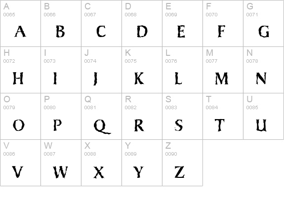 SydneyRandom-Regular uppercase A-Z preview
