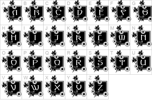 Sylvan-Capitals uppercase A-Z preview
