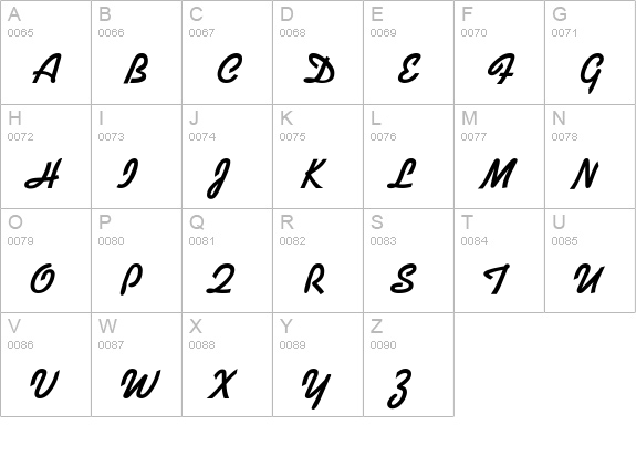 Sylvia-Bold uppercase A-Z preview