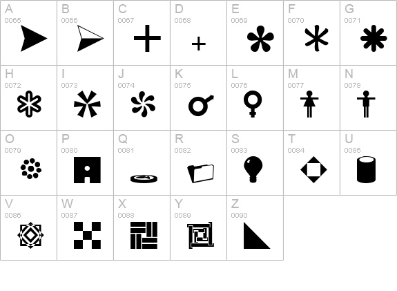 Symbols Normal uppercase A-Z preview