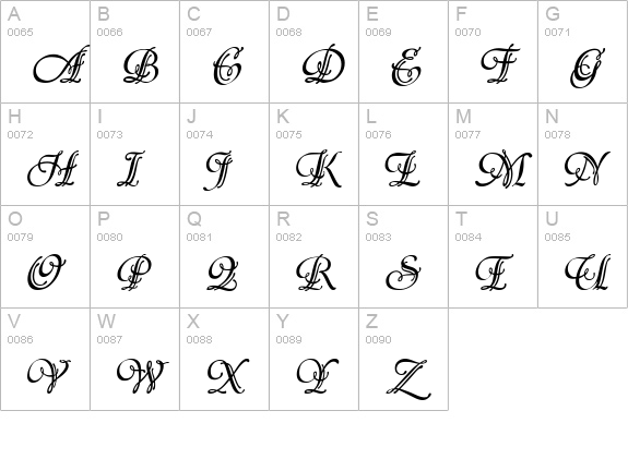 Symphony uppercase A-Z preview