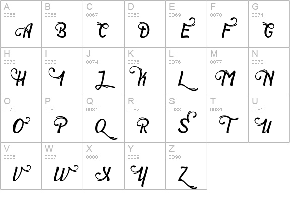 Symphony-Alternate uppercase A-Z preview