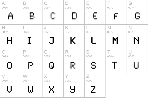 SynchroEF uppercase A-Z preview