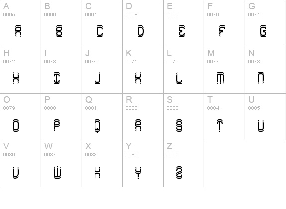 Synthetic BRK uppercase A-Z preview