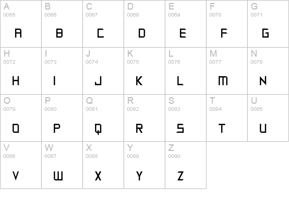 Synthetic Sharps uppercase A-Z preview