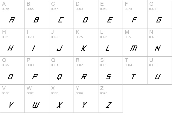 Synthetic Sharps Italic uppercase A-Z preview