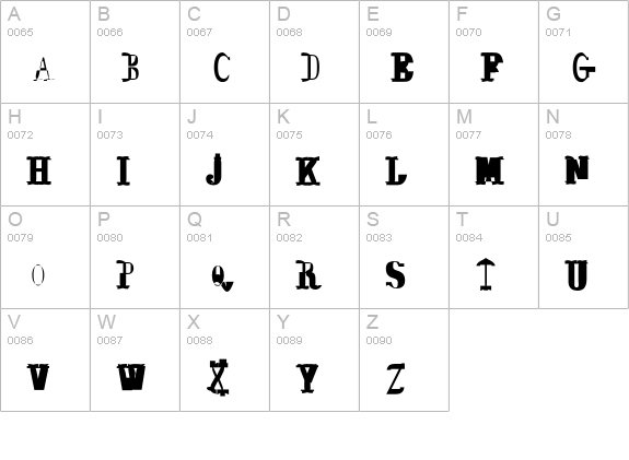 SyzygyBluntDisplay uppercase A-Z preview