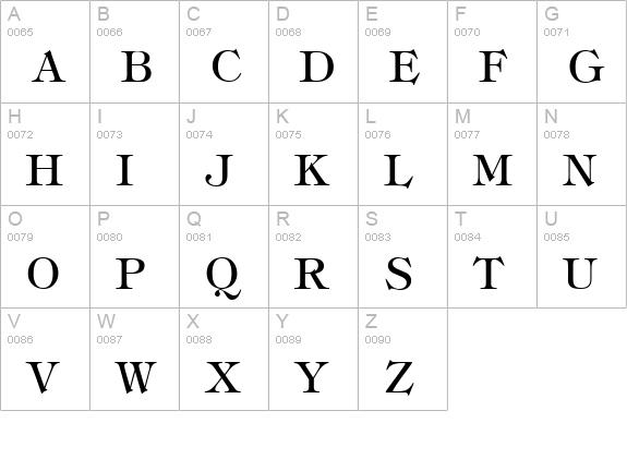 T731-Roman-Regular uppercase A-Z preview