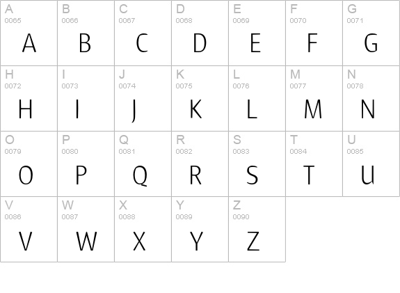 TabardEF-Light uppercase A-Z preview