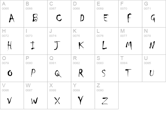 Tabasco MF uppercase A-Z preview