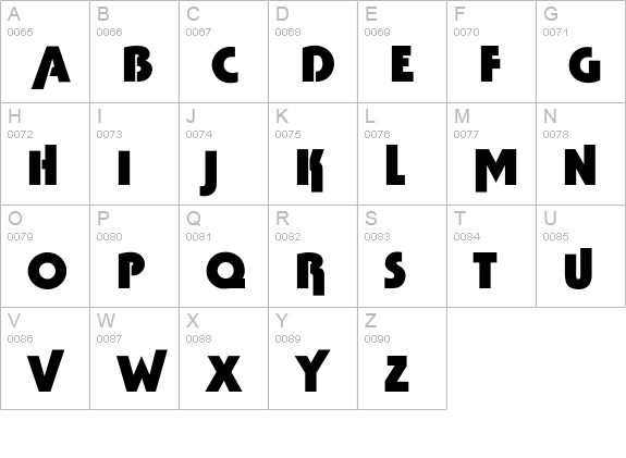 TabascoBold uppercase A-Z preview