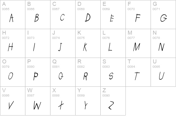 Tabatha Cn Italic uppercase A-Z preview