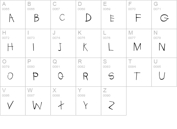 Tabatha Regular uppercase A-Z preview