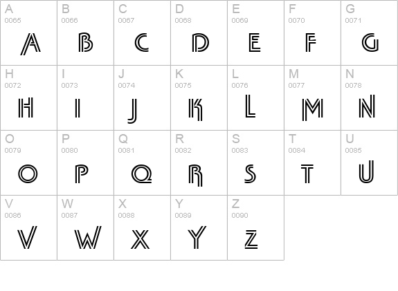 TabathaFresco Regular uppercase A-Z preview