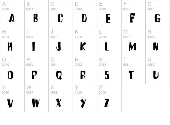 Tabitha uppercase A-Z preview
