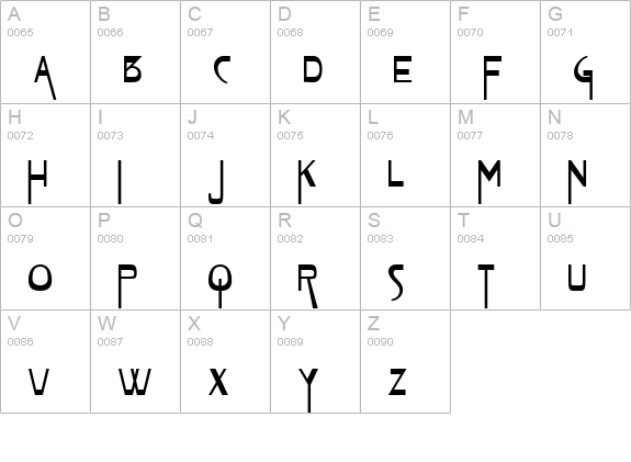 Tablet Bold uppercase A-Z preview