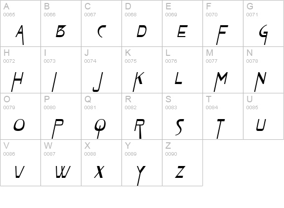 Tablet Italic uppercase A-Z preview