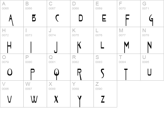 TabletCondensed Bold uppercase A-Z preview