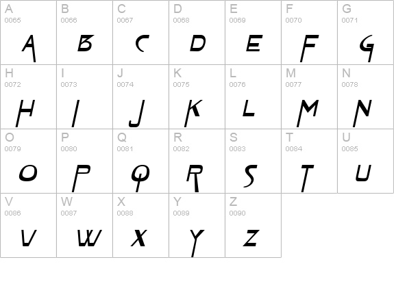 TabletExtended Bold Italic uppercase A-Z preview