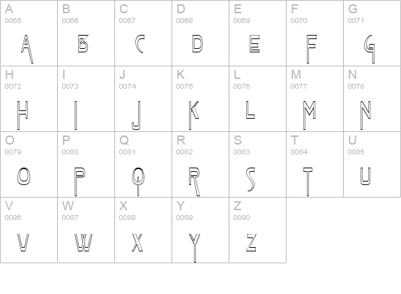 TabletHollowCondensed Normal uppercase A-Z preview