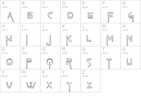 TabletHollowExtended Normal uppercase A-Z preview