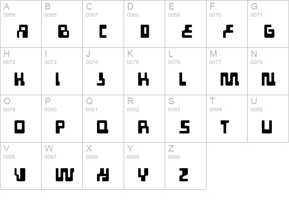 Tabletron uppercase A-Z preview