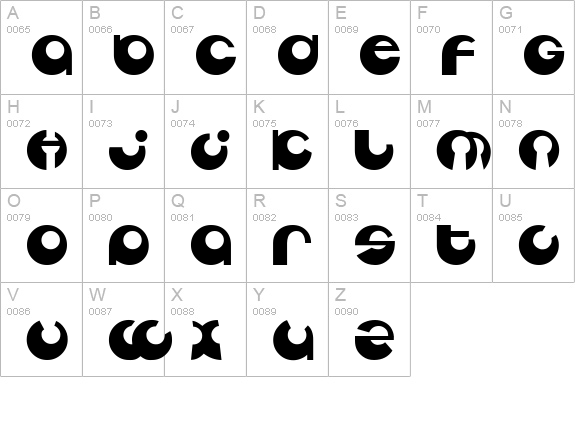Tabun uppercase A-Z preview