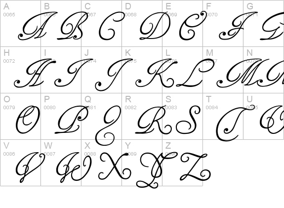 TagettesPlus uppercase A-Z preview
