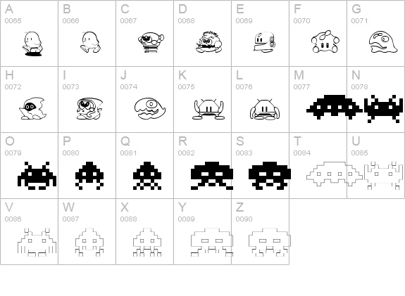 Taito All Stars uppercase A-Z preview