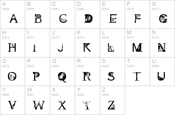 TAK Enchanted uppercase A-Z preview