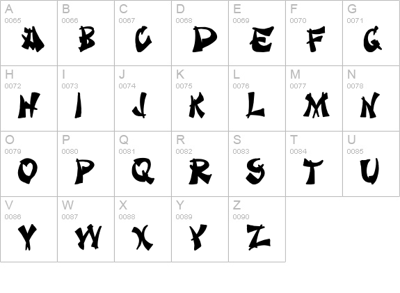 Takeout uppercase A-Z preview
