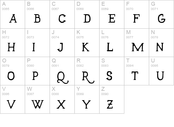 Talisman Free uppercase A-Z preview