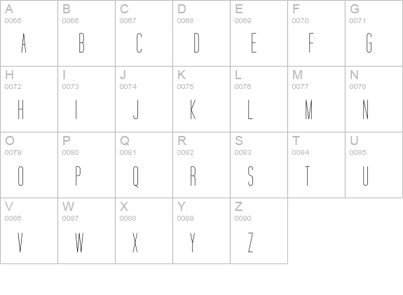 Tall Films uppercase A-Z preview