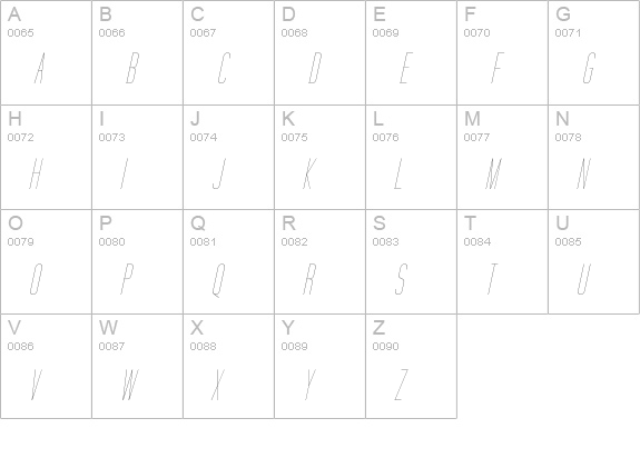 Tall Films Fine Oblique uppercase A-Z preview