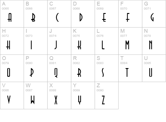 TallDeco Normal uppercase A-Z preview