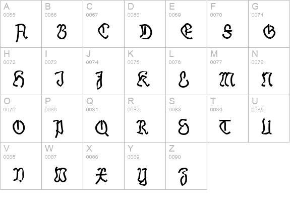 Talloween uppercase A-Z preview