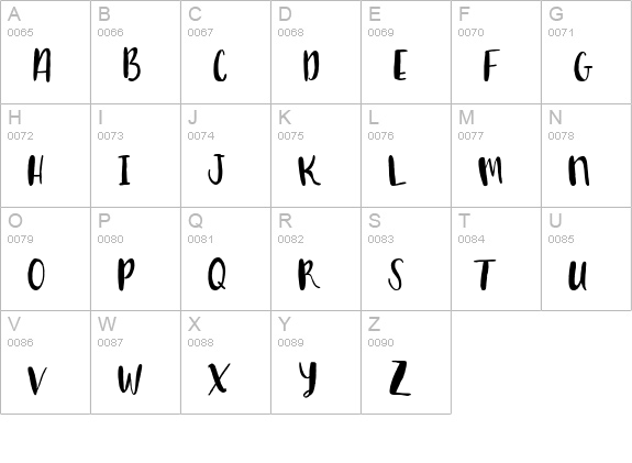 Tallulah uppercase A-Z preview
