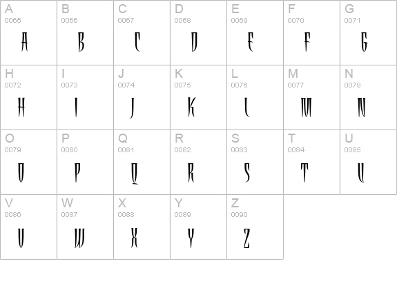 Talon uppercase A-Z preview
